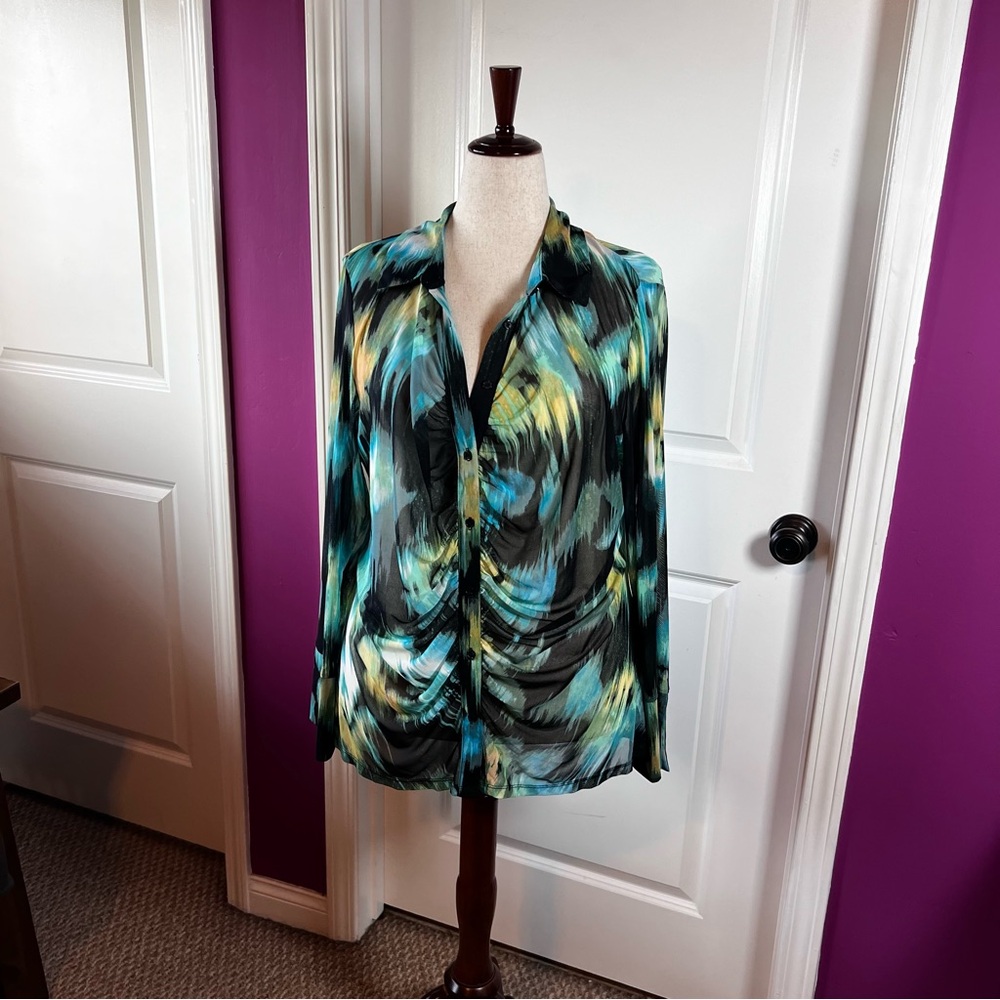 Multicolor Button Down Shirt for Women